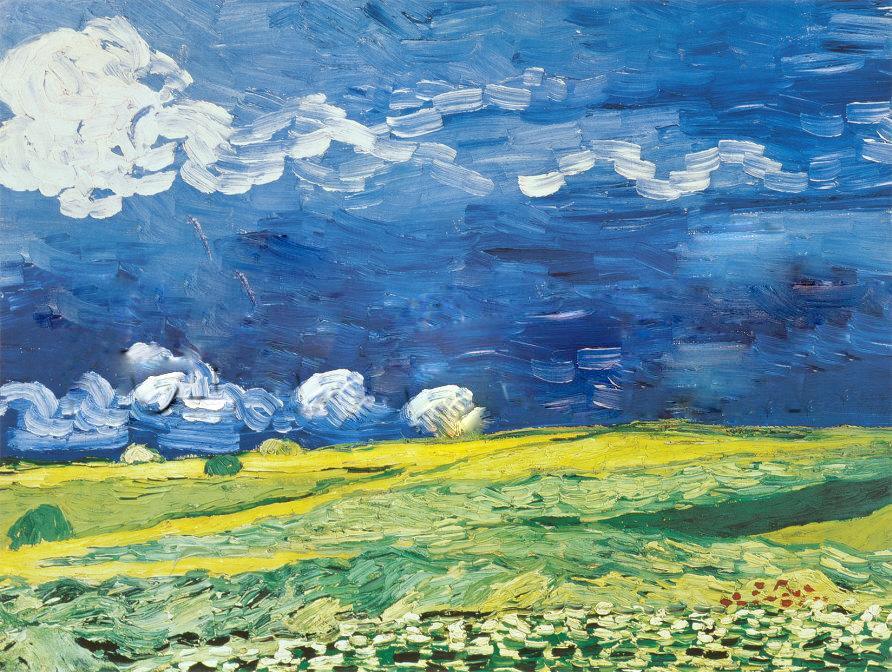 Vincent van Gogh Wheatfield under a Cloudy Sky